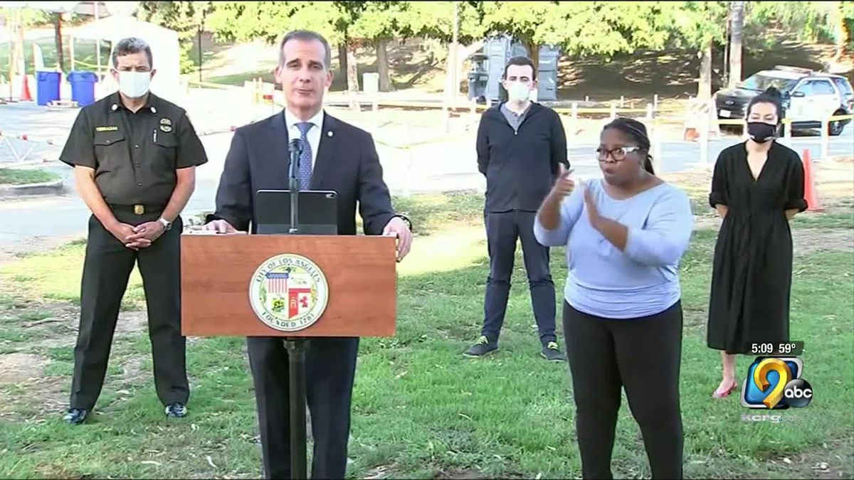 The mayor of Los Angeles says he is authorizing the city to shut off the water and electricity for property owners who are still holding large gatherings.
